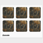 Afghan Hound Halloween Nacht Doggy Delight Vierkante Sticker (Vel)