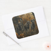 Afghan Hound Halloween Nacht Doggy Delight Vierkante Sticker (Envelop)