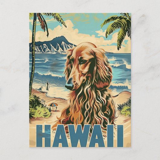 Afghan Hound Hawaii vakantie reizen Briefkaart (Voorkant)