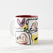 Afghan Hound hearts  Tweekleurige Koffiemok (Voorkant links)