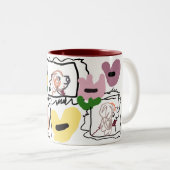 Afghan Hound hearts  Tweekleurige Koffiemok (Voorkant rechts)