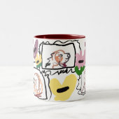 Afghan Hound hearts  Tweekleurige Koffiemok (Center)