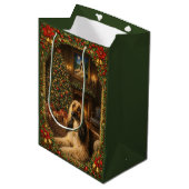 Afghan Hound Holiday Christmas  Medium Cadeauzakje (Voorkant Gekanteld)