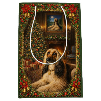 Afghan Hound Holiday Christmas  Medium Cadeauzakje