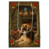 Afghan Hound Holiday Christmas  Medium Cadeauzakje (Achterkant)