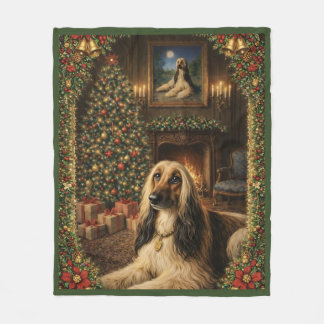 Afghan Hound Holiday Christmas Throw Blanket Fleece Deken