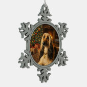 Afghan Hound Holiday  Tin Sneeuwvlok Ornament (Links)