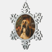 Afghan Hound Holiday  Tin Sneeuwvlok Ornament (Rechts)