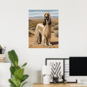 Afghan Hound - Hond Art Print (Thuiskantoor)