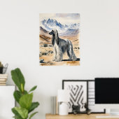 Afghan Hound - Hond Art Print (Thuiskantoor)