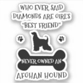 Afghan Hound Hond Beste Vriend Vinyl Sticker (Voorkant)