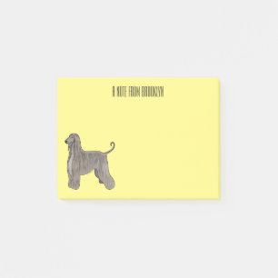 Afghan hound hond cartoon illustratie post-it® notes