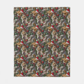 Afghan Hound Hond Kerst Patroon Fleece Deken (Voorkant)