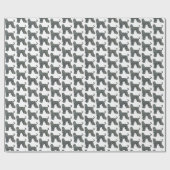 Afghan Hound Hond & Poot Silhouet Raster Wit Cadeaupapier (Vlak)