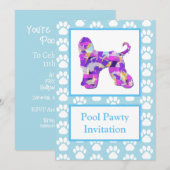 Afghan Hound Hond Silhouet Zwembad Pawty Blauw PPY Kaart (Voorkant / Achterkant)