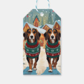Afghan Hound Honden Kerstmis Sneeuw Vakantie Cadeaulabel (Achterkant)