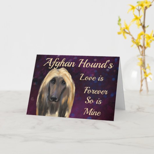 AFGHAN HOUND  KAART (Gele Bloem)