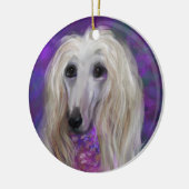 AFGHAN HOUND KERAMISCH ORNAMENT (Links)