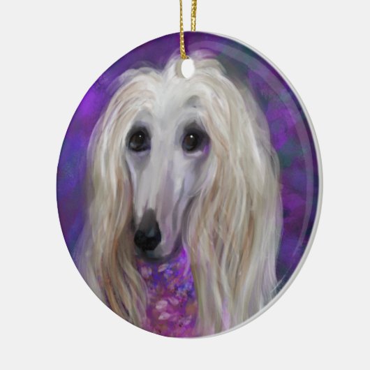 AFGHAN HOUND KERAMISCH ORNAMENT (Links)