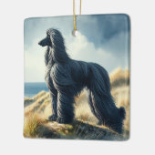 Afghan Hound Keramisch Ornament (Links)