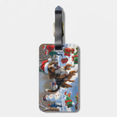 Afghan Hound Kerstfeest Sneeuwscène Bagagelabel (Achterkant verticaal)