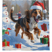 Afghan Hound Kerstfeest Sneeuwscène Douchegordijn (Voorkant)