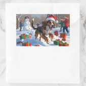 Afghan Hound Kerstfeest Sneeuwscène Rechthoekige Sticker (Tas)