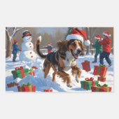 Afghan Hound Kerstfeest Sneeuwscène Rechthoekige Sticker (Voorkant)