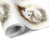 Afghan Hound Kerstkrans Feestelijke Pup Cadeaupapier (Rol Hoek)