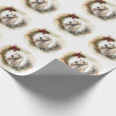 Afghan Hound Kerstkrans Feestelijke Pup Cadeaupapier (Hoek)