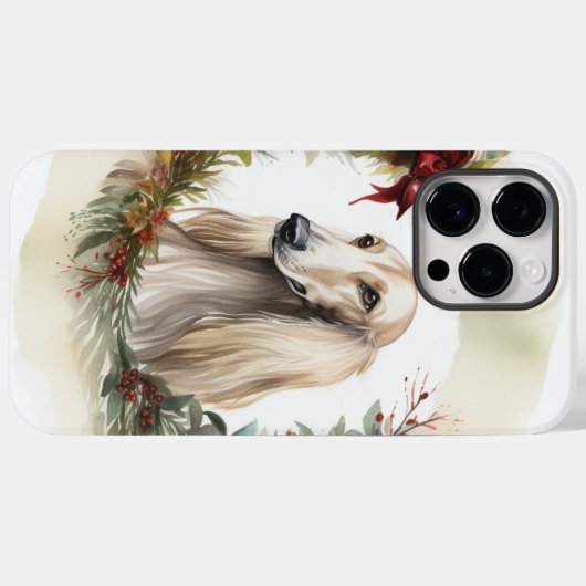 Afghan Hound Kerstkrans Feestelijke Pup Case-Mate iPhone Case (Achterkant (horizontaal))