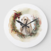 Afghan Hound Kerstkrans Feestelijke Pup Grote Klok