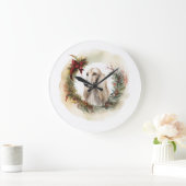 Afghan Hound Kerstkrans Feestelijke Pup Grote Klok (Huis)