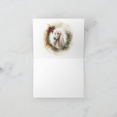 Afghan Hound Kerstkrans Feestelijke Pup Kaart (Binnen)