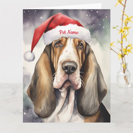Afghan Hound Kerstmis gepersonaliseerd Kaart (Gele Bloem)