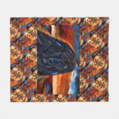 Afghan Hound Kokopelli Art Painting Fleece Deken (Voorkant (Horizontaal))