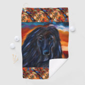 Afghan Hound Kokopelli Art Painting Golfhanddoek (Insitu)