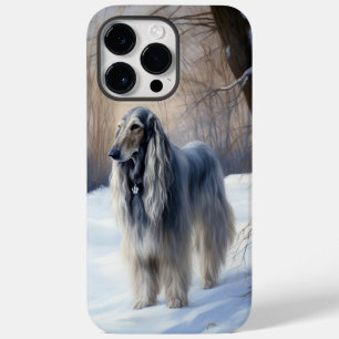 Afghan Hound Laat Het Sneeuw Kerstmis Case-Mate iPhone 14 Pro Max Hoesje