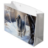 Afghan Hound Laat Het Sneeuw Kerstmis Groot Cadeauzakje (Achterkant Gekanteld)