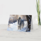 Afghan Hound Laat Het Sneeuw Kerstmis Kaart (Voorkant)