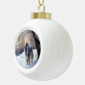 Afghan Hound Laat Het Sneeuw Kerstmis Keramische Bal Ornament (Rechts)