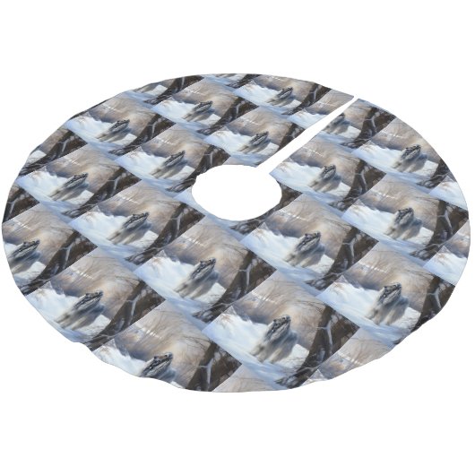 Afghan Hound Laat Het Sneeuw Kerstmis Kerstboom Rok (Gekanteld)