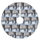 Afghan Hound Laat Het Sneeuw Kerstmis Kerstboom Rok (Voorkant)