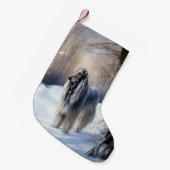 Afghan Hound Laat Het Sneeuw Kerstmis Kleine Kerstsok (Voorkant (Hangend))