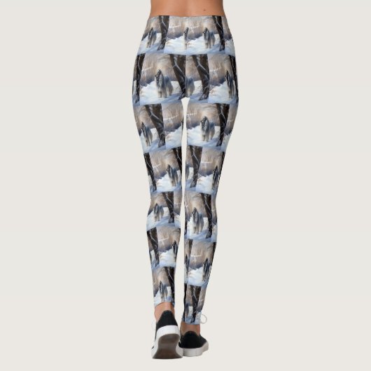 Afghan Hound Laat Het Sneeuw Kerstmis Leggings (Achterkant)