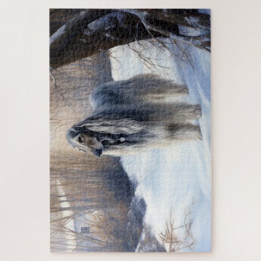 Afghan Hound Laat Het Sneeuw Kerstmis Legpuzzel (Verticaal)