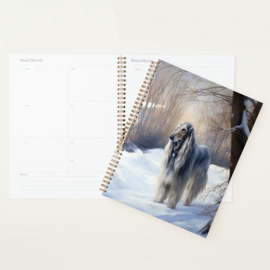 Afghan Hound Laat Het Sneeuw Kerstmis Planner (Display)