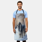 Afghan Hound Laat Het Sneeuw Kerstmis Schort (Gedragen)