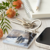 Afghan Hound Laat Het Sneeuw Kerstmis Sleutelhanger (Voorkant Rechts)