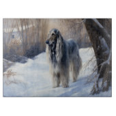 Afghan Hound Laat Het Sneeuw Kerstmis Snijplank (Voorkant)